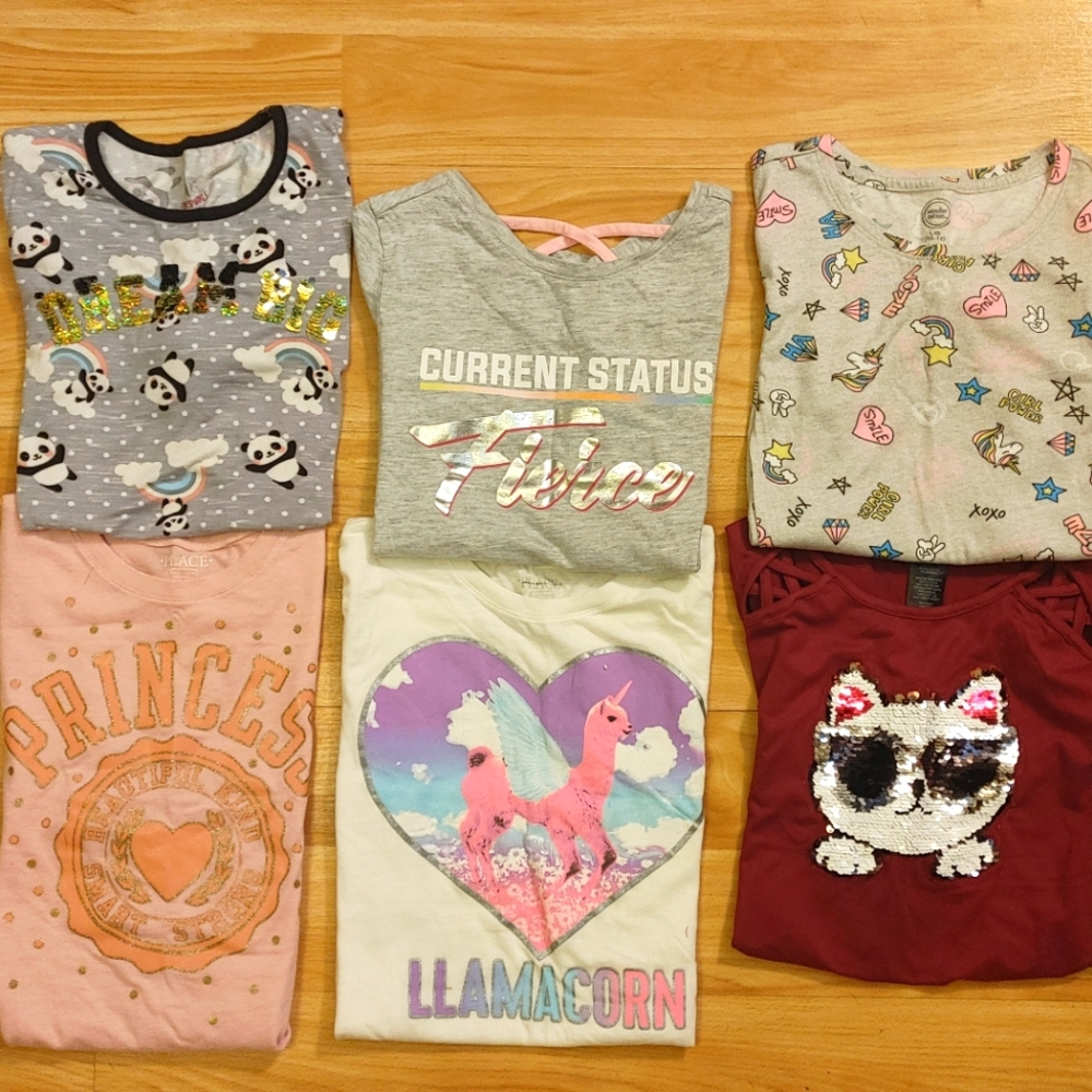 6 girls t-shirts size 10